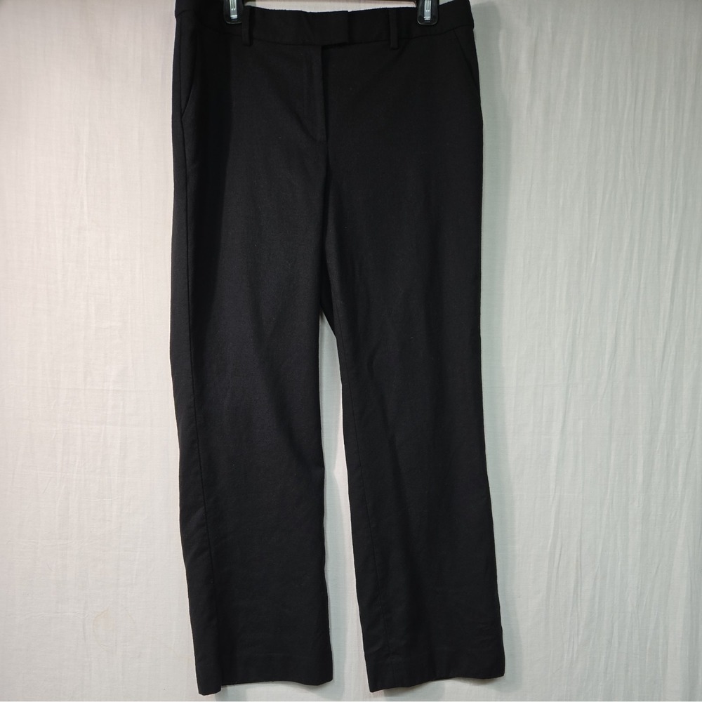Talbots Women's 10 Petite Windsor Italian Flannel Wool Pants Black Lined